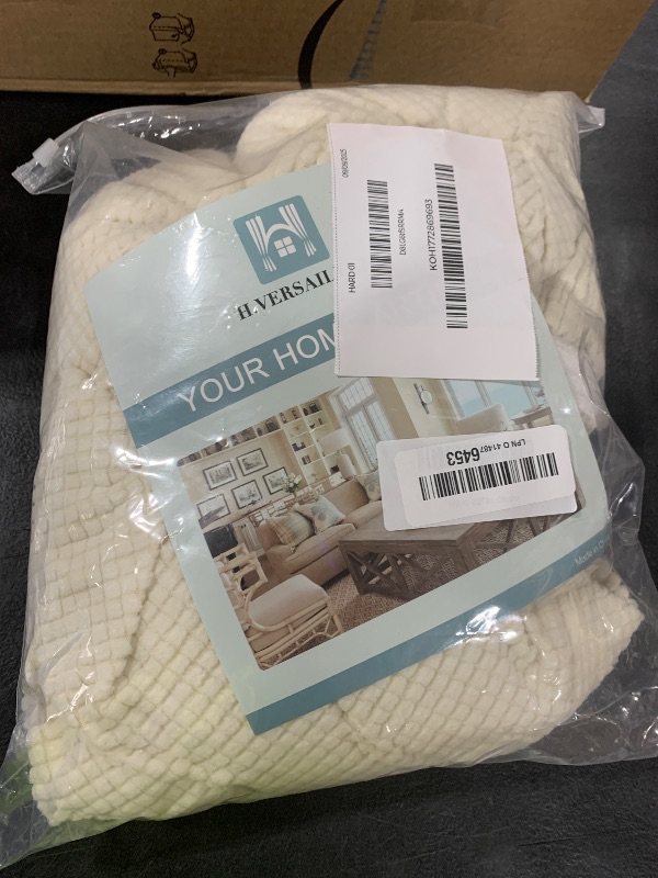 Photo 1 of H.VERSAILTEX Super Stretch Individual Seat Cushion Cover Sofa Covers Couch Cushion Covers Slipcover Sets Thick Jacquard Textured Twill Fabric (3 Piece Sofa Cushion Covers, Ivory)