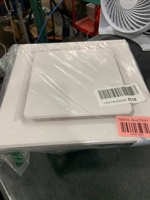 Photo 1 of Orsong Bathroom Exhaust Fan 10" Panel (No Light),8" Hole Size,Pure Copper Motor,110 CFM 1.0 Sones Quiet Ceiling Exhaust Fan, 4" Duct for Bathroom/Garage/Home, White