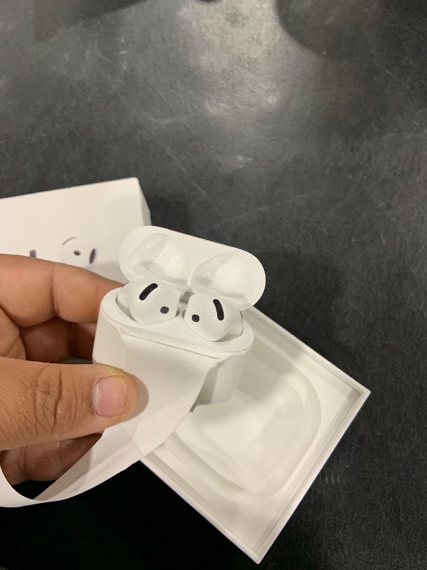 Photo 1 of Apple AirPods 4 Wireless Earbuds, Bluetooth Headphones, Personalized Spatial Audio, Sweat and Water Resistant, USB-C Charging Case, H2 Chip, Up to 30 Hours of Battery Life, Effortless Setup for iPhone