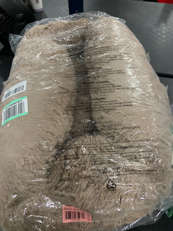 Photo 1 of Bedsure Calming Dog Bed Medium Size Dog - Donut Washable Medium Pet Bed, 30 inches Anti-Slip Round Fluffy Plush Faux Fur Cat Bed, Fits up to 45 lbs Pets, Camel