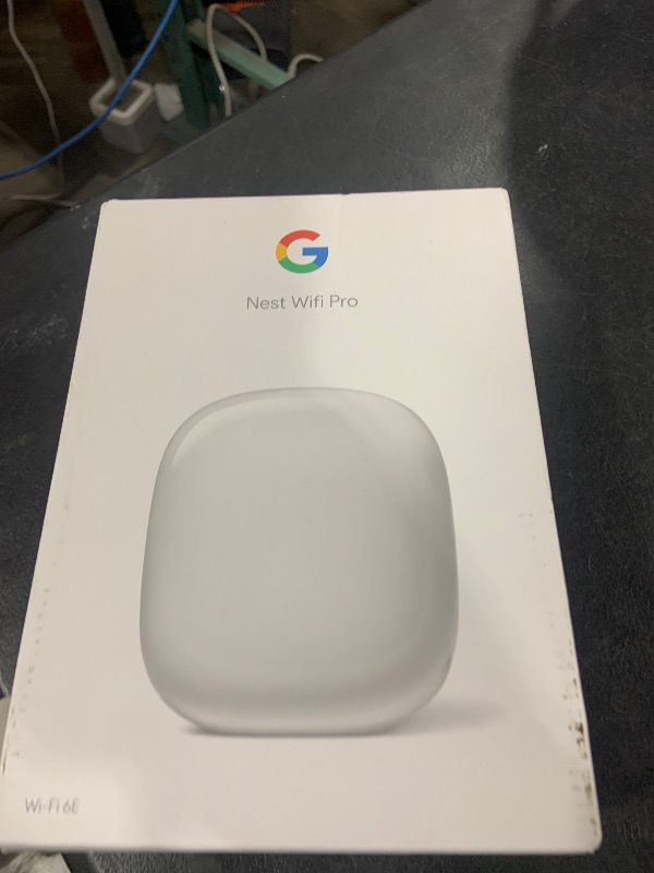Photo 1 of Google Nest WiFi Pro - Wi-Fi 6E - Reliable Home Wi-Fi System with Fast Speed and Whole Home Coverage - Mesh Router - Snow