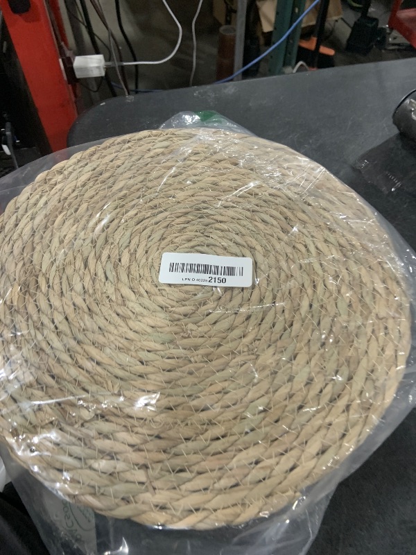 Photo 1 of RUNTIVAN Round Woven Placemats Set of 10, Natural Water Hyacinth Place mats, 12 inch Rattan Placemat Wicker Placemats Farmhouse Boho Braided Heat Resistant Outdoor Placemat Patio Table Place Mat