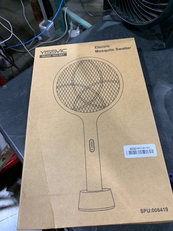 Photo 1 of YISSVIC Electric Fly Swatter Bug Zapper Racket Dual Modes Mosquito Killer with Purple Mosquito Light Rechargeable for Indoor Home Office Backyard Patio Camping