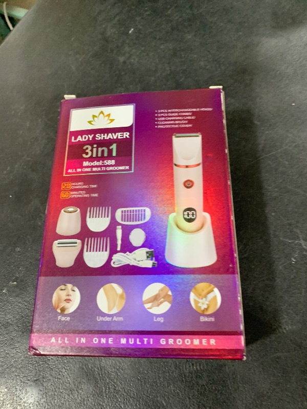 Photo 1 of Bikini Trimmer for Women, Electric Razor for Pubic Hair 3-in-1, Bikini Shaver for Legs Body Hair, Womens Electric Razor IPX6 Waterproof, Gifts for Women,Pink