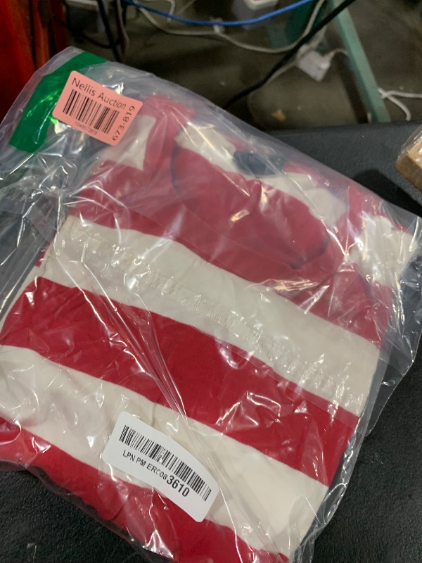 Photo 1 of Funny World Red and White Striped Shirt Men Cotton Crew Neck Basic T-Shirts, Red and White, Medium