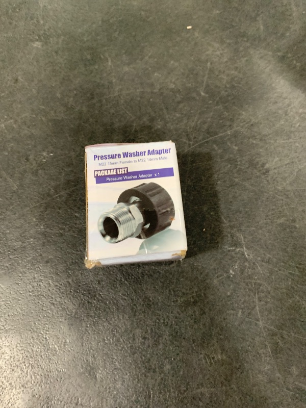 Photo 1 of M MINGLE Pressure Washer Adapter, Metric M22 15mm Female Thread to M22 14mm Male Fitting, Stainless Steel, 4500 PSI