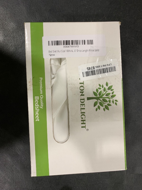 Photo 1 of Bed Skirt Full Size 100% Natural Cotton 800 Thread Count Premium Tailored Fit 1pc Bedskirt Full Size 12" Drop Length White Solid