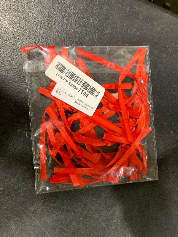 Photo 1 of 20 Pack Bow Cupcake Toppers Birthday Bowknot Ribbons Coquette Red Bow High Footed Cup Balloon Wall Party Decorations Bridal Cake Dessert Picks Baby Girl Boy Birthday Wedding Party Supplies red