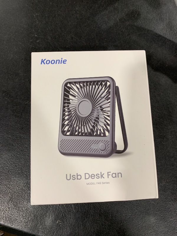 Photo 1 of Koonie USB Desk Fan, Strong Wind Ultra Quiet Small Personal Fan with 180° Tilt Folding and 3 Speeds Adjustable, USB-C Corded Powered Mini USB Fan for Office Desktop Bedroom Pink, NO BATTERY