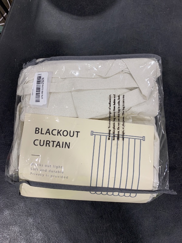 Photo 1 of 100% Blackout Shield Linen Blackout Curtains for Bedroom 84 Inches Long, Back Tab/Rod Pocket Living Room Drapes, Thermal Insulated Blackout Curtains 2 Panels Set, 50" W x 84" L, Light Cream