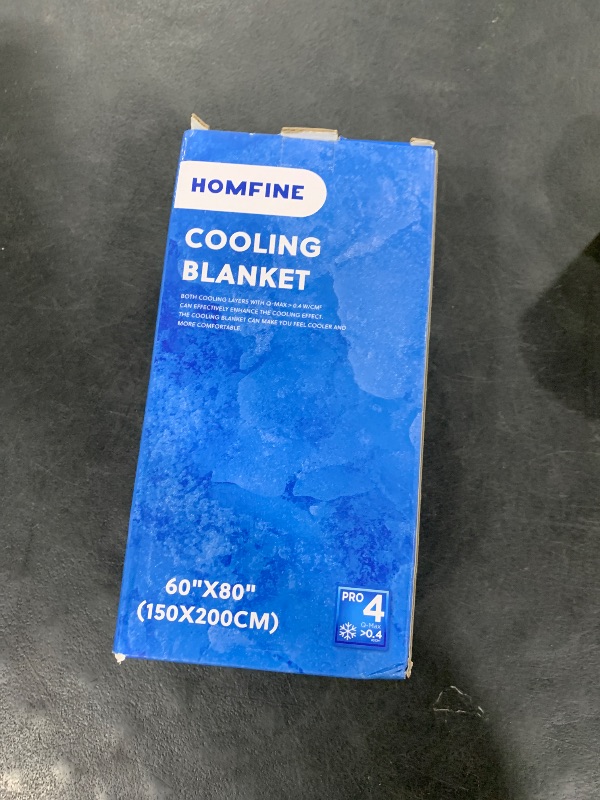 Photo 1 of HOMFINE Cooling Blankets for Hot Sleepers - Summer Blanket Thin Lightweight Breathable Soft Double Side Enhanced Cooling for Bed Couch Sofa, Keep Cool for Night Sweats (Blue, 60 x 80 inches)
