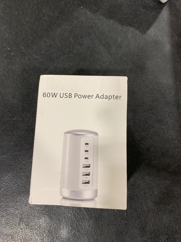Photo 1 of Wyness 60W USB Charging Station with 6-Port (3 USB-A & 3 USB-C) for iPhone 12/13/14, Tablets & Smartphones - Purple