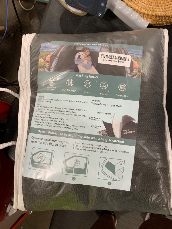 Photo 1 of FunniPets Cargo Liner for SUV, Water-Resistant Dog Cargo Cover with Side Walls Protector and Bumper Flap, Non-Slip Backing, Quilted Pet Seat Cover, Large Size Universal Fit, Black