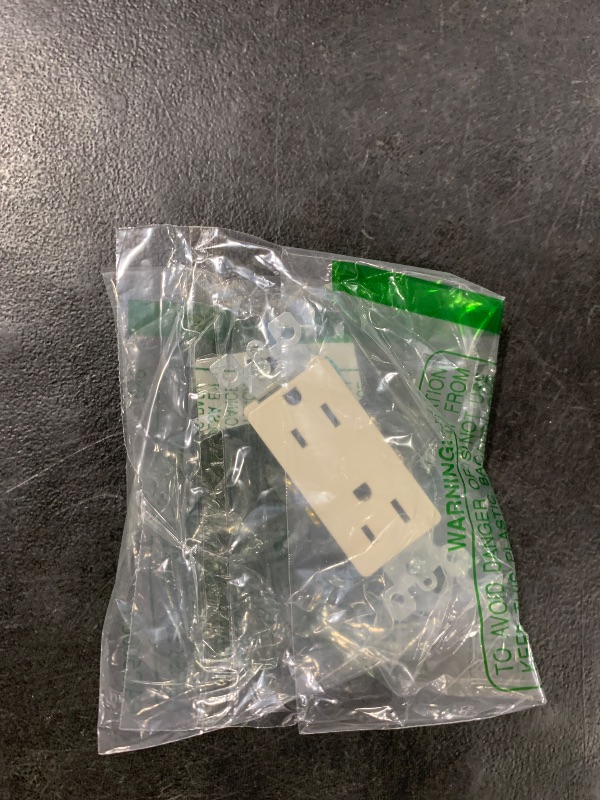 Photo 1 of Leviton 15 Amp, 125 Volt, Decora Duplex Receptacle, Residential Grade, Grounding, 5325-T, Light Almond