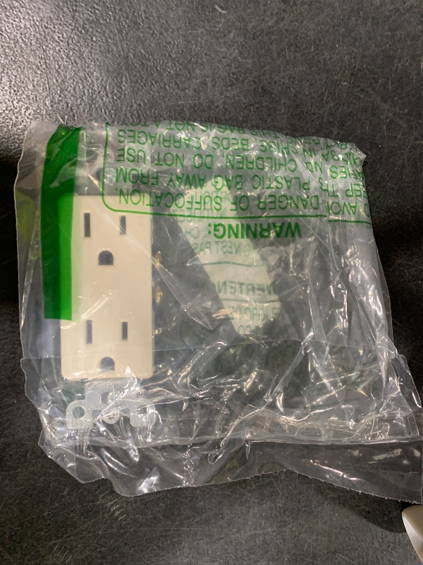 Photo 1 of Leviton 15 Amp, 125 Volt, Decora Duplex Receptacle, Residential Grade, Grounding, 5325-T, Light Almond