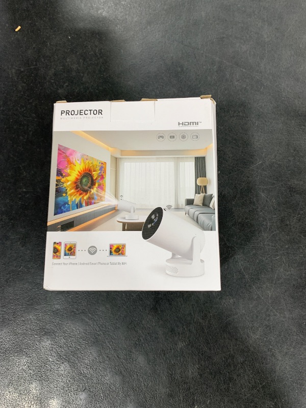 Photo 1 of Mini Portable Projector with 4K Support, Bluetooth 5.4 WIFI6, 5watt Sound Base Speaker, 160 ANSI, Android 11, 210° Rotation , Auto Keystone Correction Video Projector HY300 ULTRA