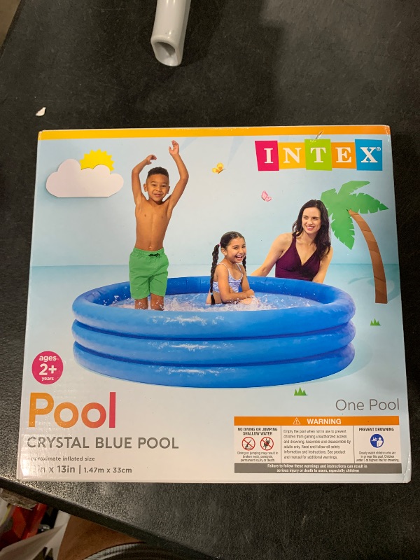 Photo 1 of INTEX 58426EP Crystal Blue Inflatable Kiddie Pool, 58in x 13in, for Ages 2+