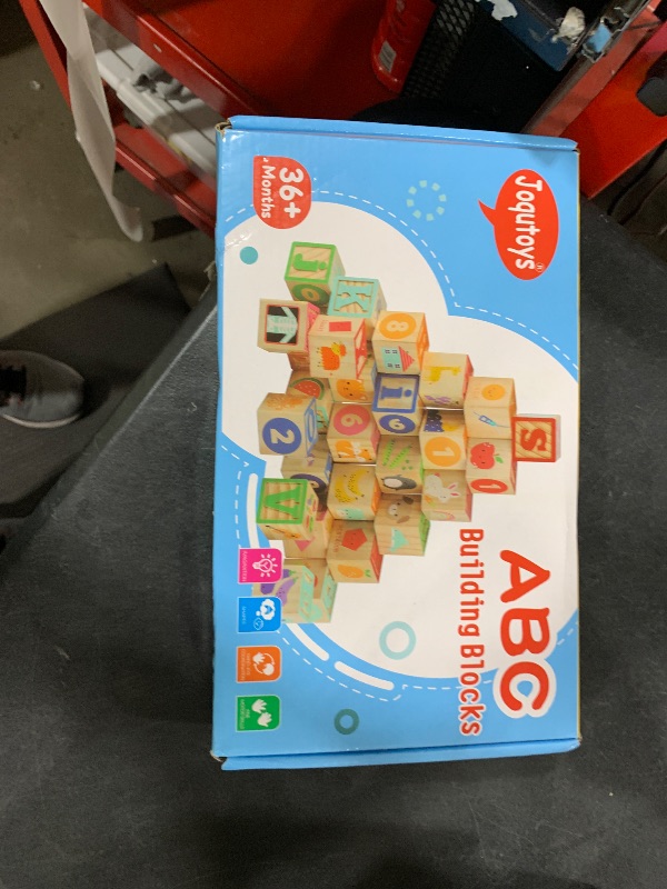 Photo 1 of Joqutoys ABC Wooden Building Blocks for Toddlers 1-3 Large, 26 PCS Alphabet & Number Stacking Blocks, Educational Learning Toys for Boys Girls Kids Gifts 1.65''