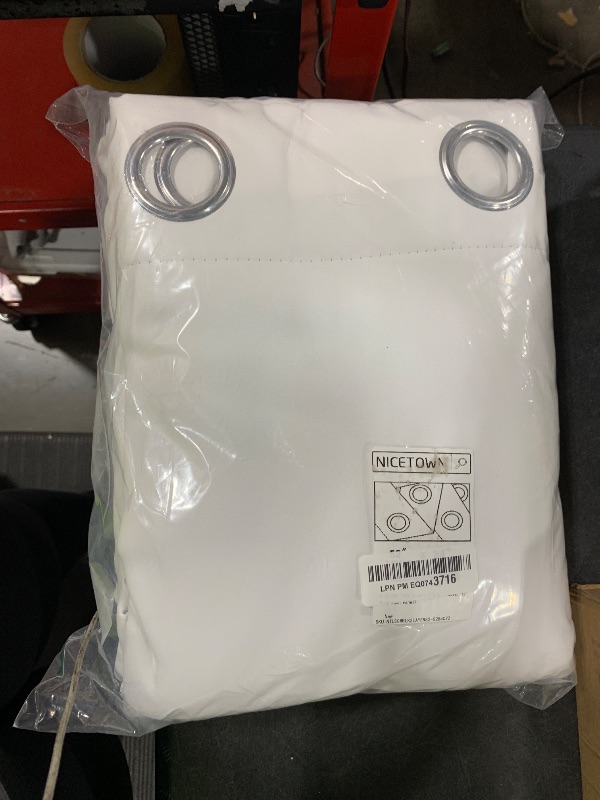 Photo 1 of NICETOWN 100% Blackout Window Curtain Panels, Cold and Full Light Blocking Drapes with Black Liner for Nursery, 84 inches Drop Thermal Insulated Draperies (White, 2 Pieces, 52 Wide Each Panel)