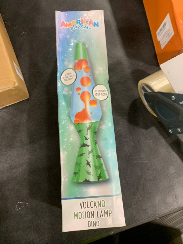 Photo 1 of Heritage Kids Dinosaur Printed Base Liquid Volcano Novelty Motion Lamp, 16" H x 4.4" W