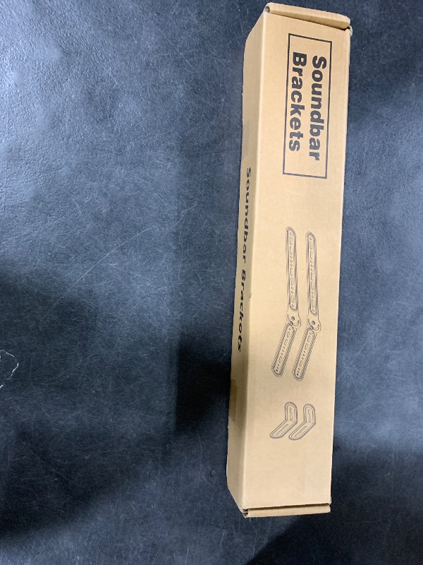 Photo 1 of EZISE Soundbar Mount for Mounting Above or Under TV, Sound Bar Bracket Fits Most Sound Bars Up to 22 lbs, Soundbar TV Mount with Detachable Extension Plates and L-Shaped Arms