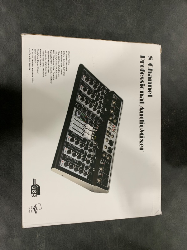 Photo 1 of 8 Channel Audio Mixer DJ Mixer Sound Board Console 16 Dsp USB Audio Interface MP3 Input +48V Phantom Bluetooth Studio Mixer Audio For Karaoke Streaming Recording