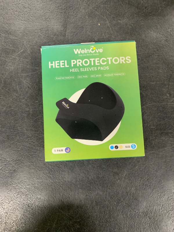 Photo 1 of Welnove Gel Heel Protector Cups, Inserts Pads for Women Men, Plantar Fasciitis, Heels Spur Pain Relief, Achilles Tendonitis Dry Cracked Heel Support Cushion Black (W 4.5-9 / M 5-8)