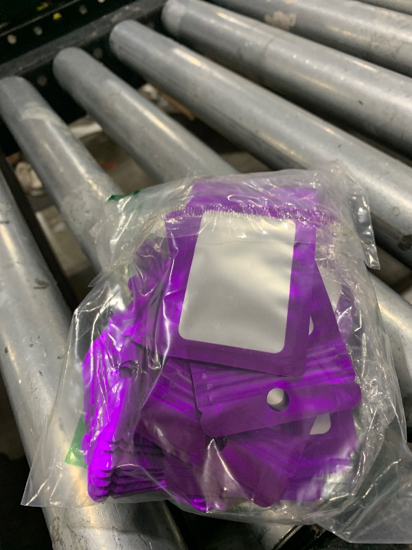 Photo 1 of 100 Pack Mylar Bags with Clear Window,Food Storage Smell Proof Bags,Scratch Resistant Hand Packaging,Resealable Bags for Small Bussiness Cookies Candy Sample (Purple, 2.24 * 3.74 inch)