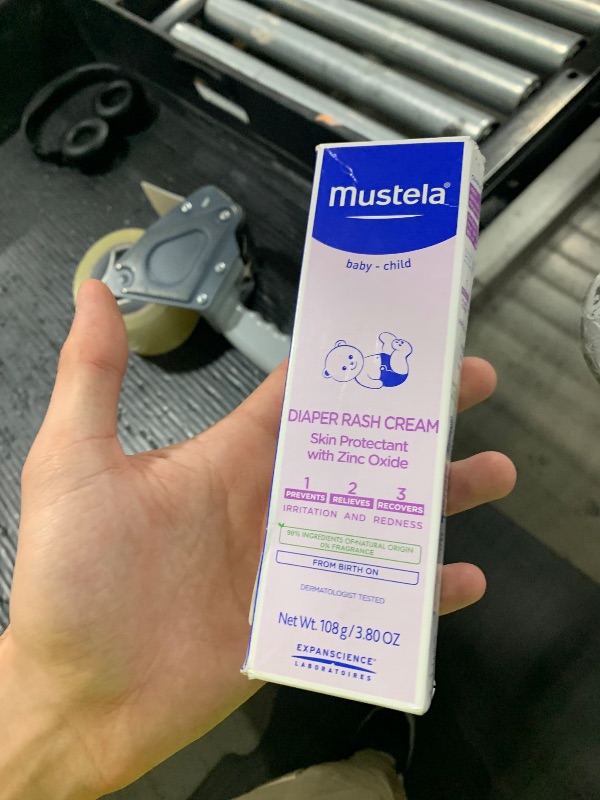 Photo 1 of Mustela-Baby Diaper Rash Cream 123 - Skin Protectant with Zinc Oxide - Fragrance Free & Paraben Free - with 98% Natural Ingredients - 3.8 Oz, White