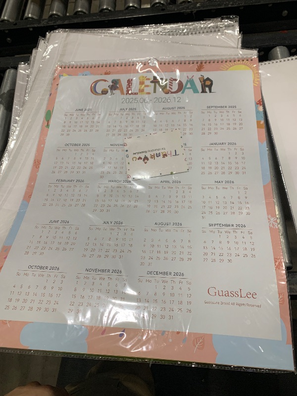 Photo 1 of GuassLee Extra Large Wall Calendar 2026-2027, 18-Month Vertical Wall Calendar 2026, Jan. 2026 to Jun. 2027, 17" X 22" Paper Hanging Planner with Thick Paper Spiral Bound for Office Home Organizing