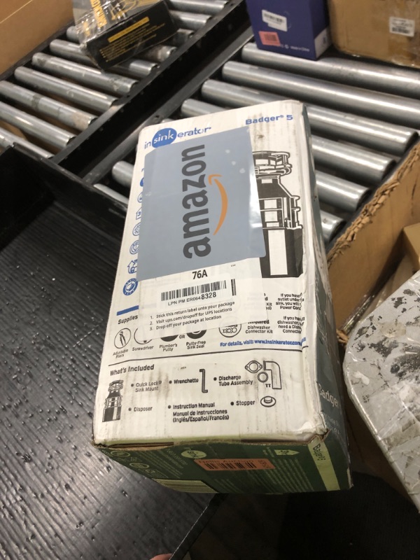 Photo 1 of PARTS ONLY ----------------------------------------------------------InSinkErator Badger 5 Garbage Disposal with Power Cord, Standard Series 1/2 HP Continuous Feed Food Waste Disposer, Badger 5 W/C, No Size, Black/Gray