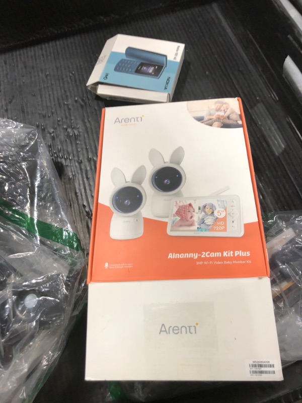Photo 1 of ARENTI Baby Monitor with 2 Cameras, 2K Smart Baby Camera with 5'' Upgraded Wireless Display, Super Night Vision, Breathing Light, Lullabies, Cry&Motion Detection, Temp&Humidity Sensor, 2 Way Audio