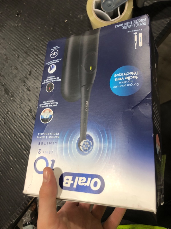 Photo 1 of Oral-B iO Simple Clean Rechargeable Electric Powered Toothbrush, Night Black with 1 Gentle Care Brush Head and 1 Black Travel Case - Automatic Pressure Sensor to Protect Gums - 3 Modes - 2 Min Timer