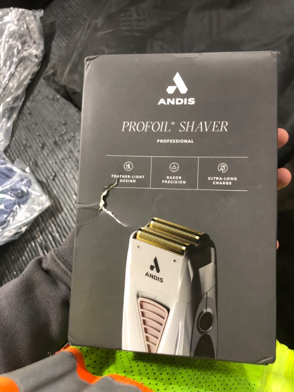Photo 1 of Andis TS-1 17235 Pro Foil Lithium Titanium Foil Shaver, Cord/Cordless, Smooth Shaving Cordless Shaver with Charger, Gray
