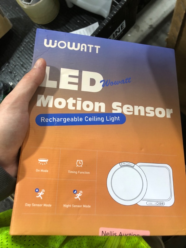 Photo 1 of wowatt Battery Operated Ceiling Light Rechargeable Ceiling Lights with Remote Wireless Shower Lamp 3000K 4500K 6500K 7.48in Dimmable Timing Motion Activated Lighting Indoor for Closet Shower