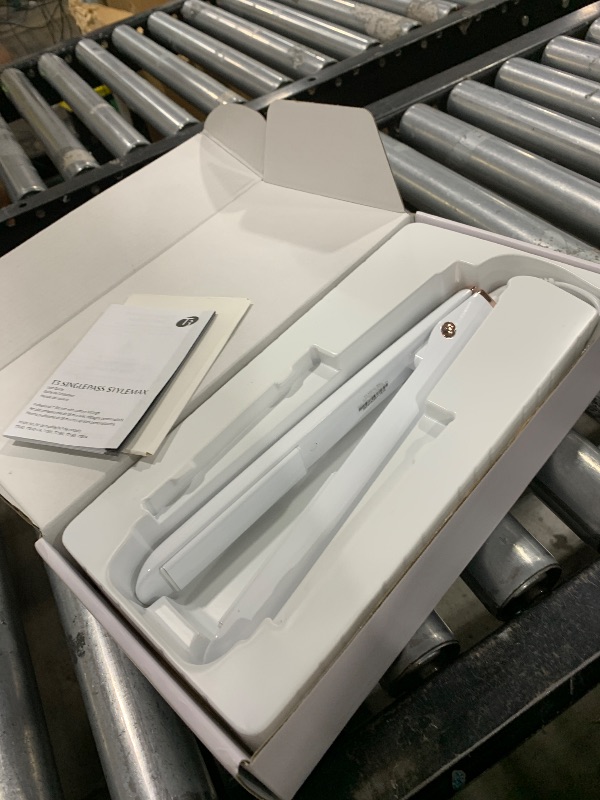 Photo 1 of T3 SinglePass StyleMax Professional 1" Ceramic Flat Iron with Custom Heat Automation, 9 Heat Settings, Longer Ceramic Plates, For Straightening, Waving, Curling & Styling