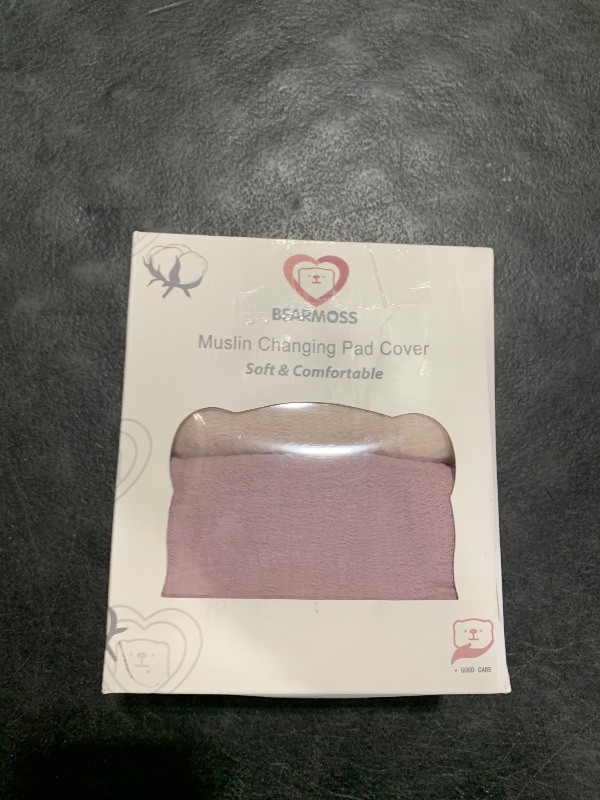 Photo 1 of Bearmoss Changing Pad Cover, 2 Pack Muslin [100% Cotton] Diaper Changing Table Covers, 32'' x 16'' Soft Breathable Changing Pad Sheets for Unisex Baby Girls and Boys with Strap Holes (Candy Floss)