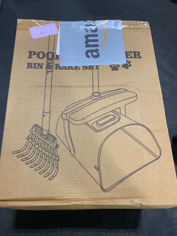 Photo 1 of HUZSV Pooper Scooper Large Swivel Bin & Rake for Large & Small Dogs Non-Breakable Dog Poop Scooper with 20 Waste Bags Easy to Clean Pet Waste Use on Grass, Dirt or Gravel - Pet Supplies