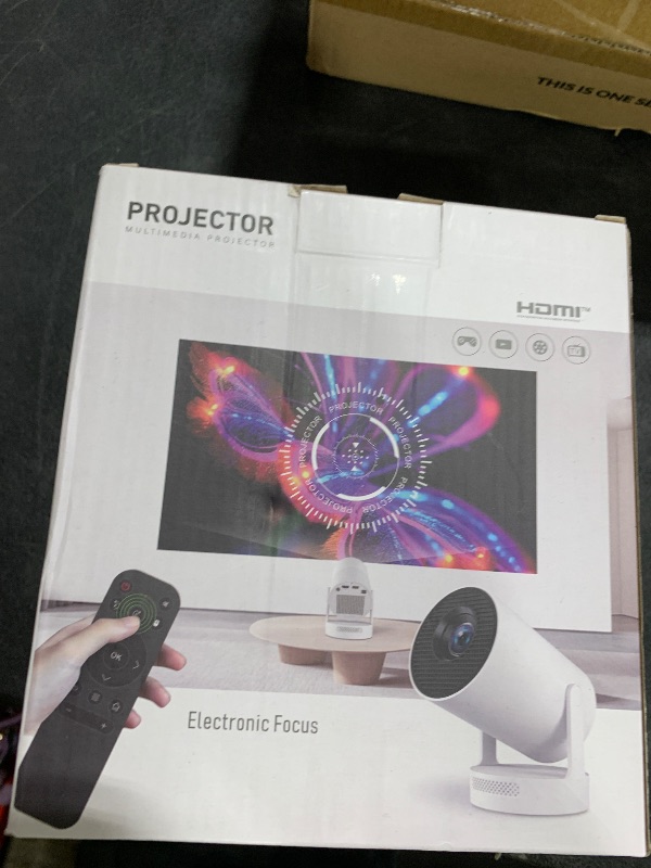 Photo 1 of ?Electric Focus?Mini Portable Projector with 4K Support, Bluetooth 5.4 WIFI6, 5watt Sound Base Speaker, 260 ANSI, Android 11, 210° Rotation , Auto Keystone Correction Video Projector HY300 PLUS