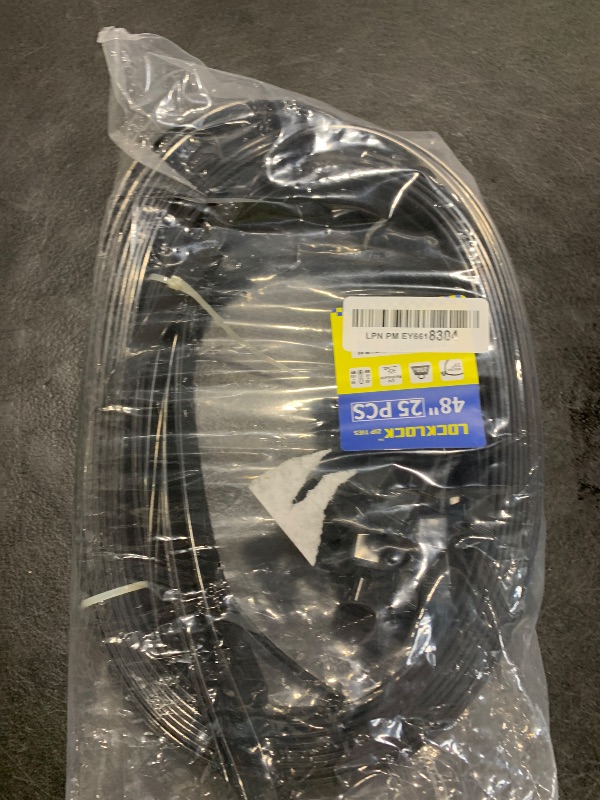 Photo 1 of Large Zip Ties Heavy Duty Outdoor 48 inch (25 Pack), Heavy Duty Zip Ties 250 lbs, Black, LOCKLOCKLPNPMEY6618304

