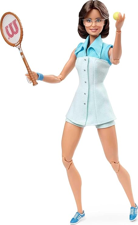 Photo 1 of Barbie Inspiring Women Series Billie Jean King Collectible Doll, Approx. 12-in, Wearing Tennis Dress and Accessories,