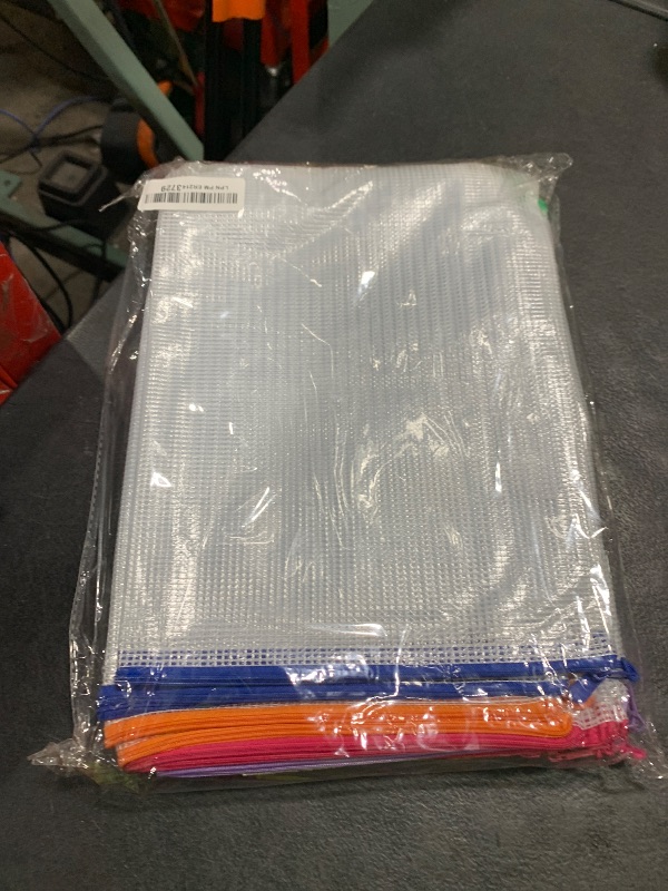 Photo 1 of 24pcs Mesh Zipper Pouch File Bags Puzzle Storage Bags, A3 17x12 Inches Large Reusable Zipper Pouches for Organizing Classroom Board Game Organization