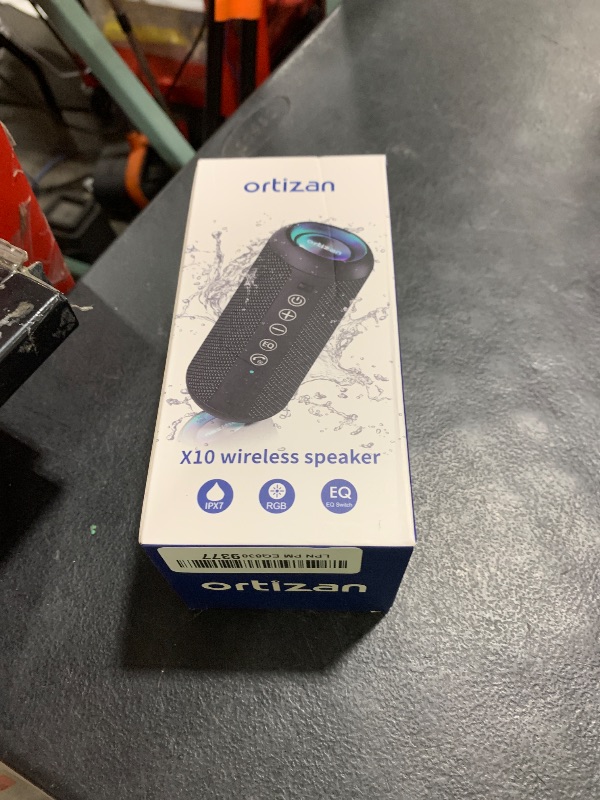 Photo 1 of Ortizan Portable Bluetooth Speaker: IPX7 Waterproof, 24W Loud Sound, Deep Bass, Bluetooth 5.3, LED Lights, Wireless Stereo Pairing, 30H Playtime, for Home/Outdoor/Party/Beach, Birthday Gift (Black)