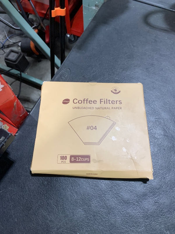 Photo 1 of Coffee Filters, #4 Cone Coffee Filter 100 Count, Unbleached Natural Paper Filter 8-12 Cup, Disposable for Pour Over and Drip Coffee Maker