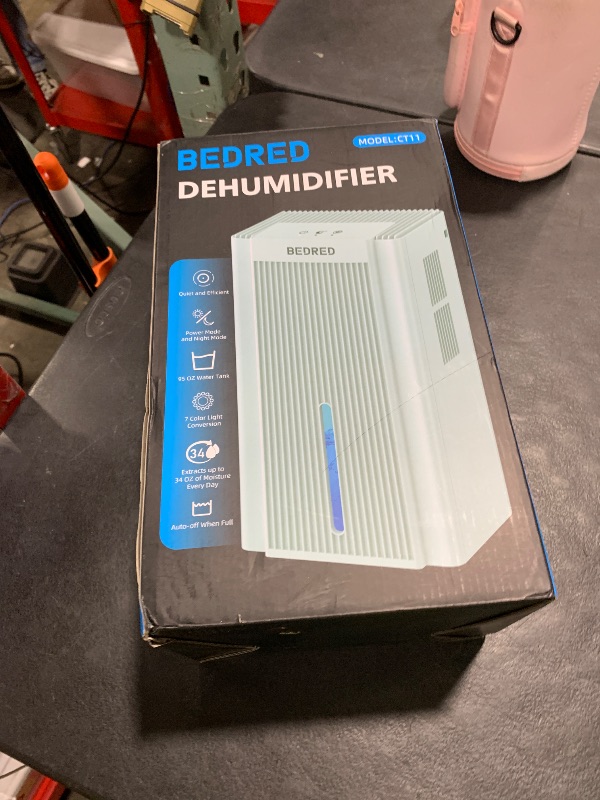 Photo 1 of Dehumidifier,95OZ Dehumidifier for Home 1000 Sq.Ft - Quiet with Auto Shut Off & Relaxing 7 Color Ambient Light,Ideal for Livingroom, Bedroom, Basement(Pale Turquoise)