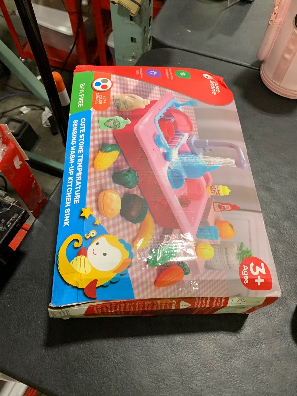Photo 1 of CUTE STONE Color Changing Play Kitchen Sink Toys, Children Electric Dishwasher Playing Toy with Running Water,Upgraded Real Faucet and Play Dishes,Pretend Role Play Toys for Kids Boys Girls