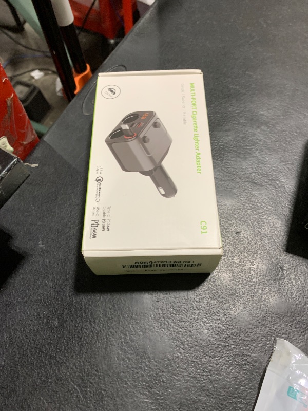 Photo 1 of 180W Retractable Car Charger Cigarette Lighter Splitter, 5 in 1 USB Fast Car Phone Charger with Retractable Cable 2 USB Ports, 2 Cigarette Lighter Socket with Separate Switch LED Voltmeter