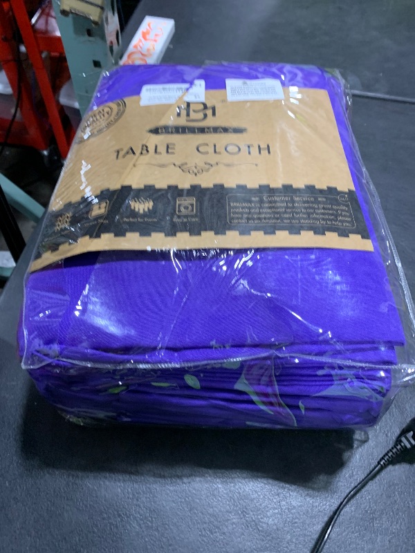 Photo 1 of BRILLMAX 10 Pack Purple Round Tablecloths 90 Inch - Circle Bulk Linen Polyester Fabric Washable Table Cloth Cover for Wedding Reception Banquet Birthday Party Buffet Restaurant