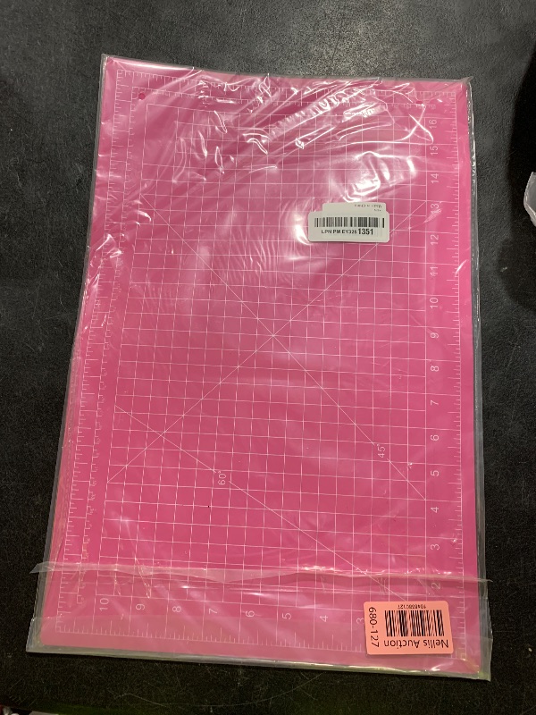Photo 1 of AMASEWART 45mm Rotary Cutter and Mat Set, Fabric Cutter Wheel and 12x18 Inch Self Healing Sewing Cutting Mat, Fabric Rotary Cutter with 5pcs Rotary Blades for Quilting Patchworking Crafts, Pink