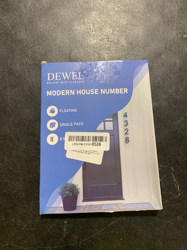 Photo 1 of DEWEL 8 inch Floating Large House Numbers for Outside, Black Modern House Address Numbers Decor for 911 Visibility Signage with Nail Kits (House Number 1)